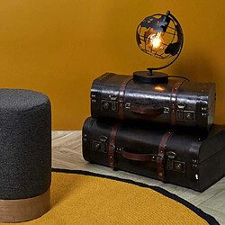 The Home Deco Factory Lampe en métal noir Globe A poser.