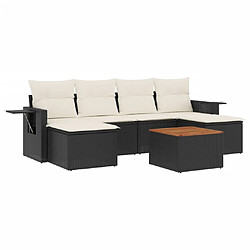 Maison Chic Ensemble Tables et chaises d'extérieur 7pcs avec coussins,Salon de jardin noir résine tressée -GKD274461