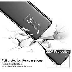 Htdmobiles Housse pour Samsung Galaxy A15 4G / 5G - etui coque portefeuille clear view miroir + film ecran - NOIR