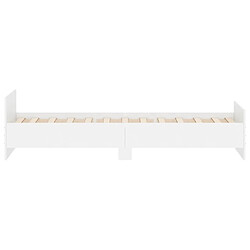 Maison Chic Lit adulte - Lit simple Cadre de lit,Structure du lit Contemporain blanc 100x200 cm bois d'ingénierie -MN20974 pas cher