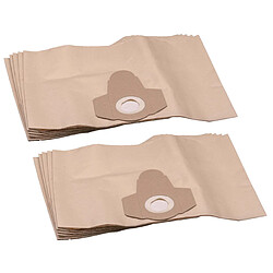 vhbw 10x Sacs compatible avec Einhell Duo 1250, HPS 1300, HPS 1300/1, MX-VC 1215S aspirateur - papier, 30cm x 17,5cm, marron