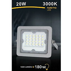 Tradex LED FIN POUR L'EXTÉRIEUR GRIS 20W IP65 LUMIÈRE FROIDE 6500K FS20W