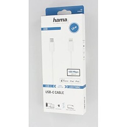 HAMA Câble USB-C pour Apple iPhone/iPad avec connecteur Lightning, USB 2.0, 1,50m