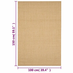 vidaXL Tapis Sisal naturel 100x150 cm pas cher