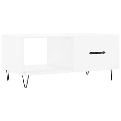 Maison Chic Table basse,Table Console Table d'appoint, Table pour salon blanc 90x50x40 cm bois d'ingénierie -MN14809