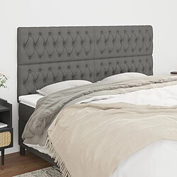 Maison Chic Lot de 4 Têtes de lit design pour chambre - Décoration de lit Gris foncé 100x7x78/88 cm Tissu -MN22565