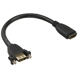 Câble adaptateur HDMI InLine® type A femelle à A femelle avec bride plaquée or 4K2K 0,2m