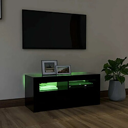 Acheter Maison Chic Meubles TV avec lumières LED - Banc TV pour salon noir 90x35x40 cm -MN64014