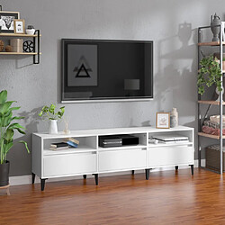 vidaXL Meuble TV blanc 150x30x44,5 cm bois d'ingénierie