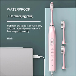 Universal Brosse à dents électrique à ultrasons puissante Brosse à dents rechargeable USB Lavage électronique pour adultes Blanchiment Brosse à dents relaxante