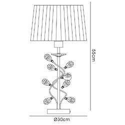 Avis Luminaire Center Lampe de Table Willow avec Abat jour blanc 1 Ampoule laiton antique/cristal