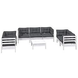 Avis Maison Chic Salon de jardin 8 pcs + coussins - Mobilier/Meubles de jardin - Table et chaises d'extérieur Bois de pin massif -MN33757