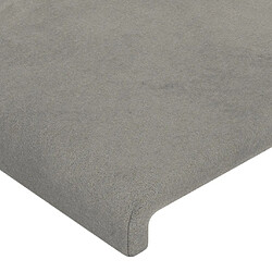 Maison Chic Tête de lit scandinave avec oreilles,meuble de chambre Gris clair 163x23x118/128 cm Velours -MN55063 pas cher