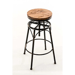 Decoshop26 Tabouret de bar x1 style industriel contemporain hauteur réglable en métal bronze et assise en bois clair 10_0004539