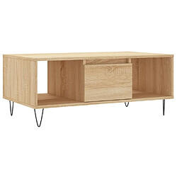 vidaXL Table basse Chêne sonoma 90x50x36,5 cm Bois d'ingénierie