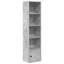 vidaXL Bibliothèque gris béton 31x24x127 cm bois d'ingénierie