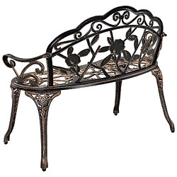 Helloshop26 Banc de jardin chaise de jardin fonte résistant 100 cm fonte couleur bronze 03_0001008