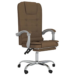 vidaXL Fauteuil de massage inclinable de bureau Marron Tissu