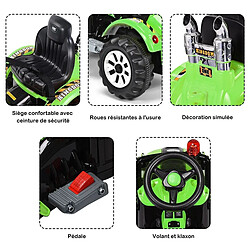 Avis Decoshop26 Tracteur pour enfants 3-8 ans tracteur electrique avec 2 choix de vitesse et chargeuse marche avant et arrière vert 20_0001330