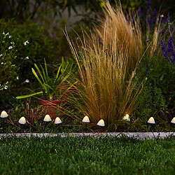 Lumi Jardin Guirlande mini champignons CHAMPY Blanc Plastique 3.8M pas cher