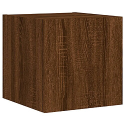 Avis Maison Chic Meuble TV mural, Banc TV avec lumières LED pour salon, Meuble de rangement chêne marron 30,5x35x30 cm -GKD90471