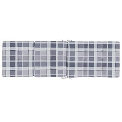 Acheter vidaXL Coussins de chaise longue lot de 2 gris motif à carreaux