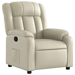 vidaXL Fauteuil inclinable Crème Similicuir