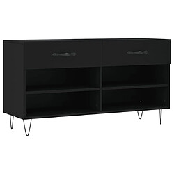 Maison Chic Banc à chaussures | Meuble de rangement à chaussures Meuble d'Entrée noir 102x35x55 cm bois d'ingénierie -MN17556