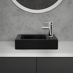 Acheter ML-Design Lavabo en Céramique Noir Mat, 46 x 26 x 11 cm, Rectangulaire, Montage Mural/à Poser, Trou de Robinet à Droite, Vasque Lave-Mains de Salle de Bain/WC, Design Moderne, sans Matériel de Montage