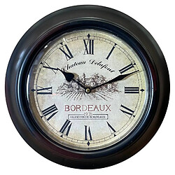 Avis L'Héritier Du Temps Horloge Murale en Fer avec Vitre en Plexiglass Pendule de Cuisine Chateau Delafont Bordeaux Noir 4x32x32cm