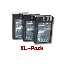 vhbw Set de 3 batteries 900mAh (7.2V) pour appareil photo Nikon D40 SLR D40x DSLR D60 DSLR D3000 D5000 remplace EN-EL9 EN-EL9a.