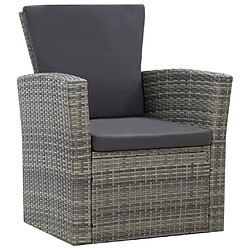 Maison Chic Salon de jardin 4 pcs + coussins - Mobilier/Meubles de jardin - Table et chaises d'extérieur Résine tressée Gris -MN10174