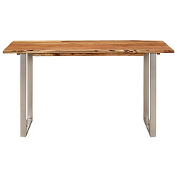 Maison Chic Table de salle à manger,Table à dîner 140x70x76 cm Bois d'acacia solide -GKD74929