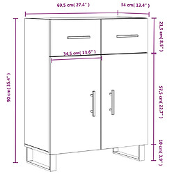 vidaXL Buffet noir 69,5x34x90 cm bois d'ingénierie pas cher