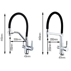 Acheter Universal Robinet de filtre noir mat pour cuisine pulvérisation abattu 360 robinet de filtre à eau tournant 3 façons évier mélangeur robinet de cuisine |