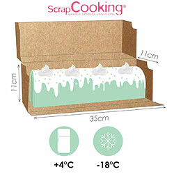 Scrapcooking 2 boîtes en carton pour bûche de Noël 35 x 11 x 11 cm pas cher