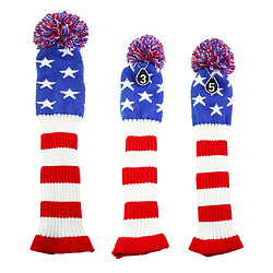 3pcs Golf Pom Pom Knit Headcover Fairway Woods Driver Hybrid Head Covers 02