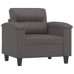 Avis vidaXL Fauteuil avec repose-pied Gris 60 cm Similicuir