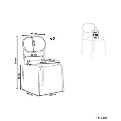 Avis Beliani Chaise de salle à manger ADAVER Set de 2 Métal Empilable Bois clair