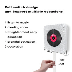 Avis Wewoo Lecteur DVD portable CD Bluetooth 4.2 + EDR à montage mural avec télécommande, support FM (rose)