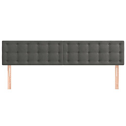 Avis Maison Chic Lot de 2 Têtes de lit design pour chambre - Décoration de lit Gris foncé 80x5x78/88 cm Velours -MN17777