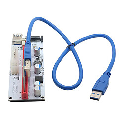 Avis Carte Riser PCI-E 008s 4Pin SATA 6PIN 1x à 16x Carte Adaptateur USB3.0 Extender