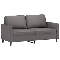 Avis Maison Chic Ensemble de canapés 2 pcs avec coussins, Canapé droit Sofa pour Salon Gris Similicuir -GKD772954