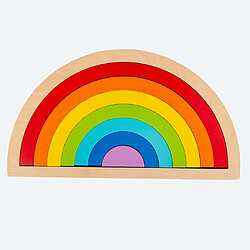 7 pièces En Bois de Nidification Puzzle Creative Building Blocks Jeu Jouet Éducatif pour Bébé Enfant En Bas Âge