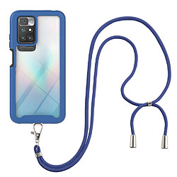 Coque en TPU anti-empreintes digitales avec lanière bleu pour votre Xiaomi Redmi 10