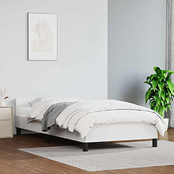 vidaXL Cadre de lit avec tête de lit sans matelas blanc 90x190 cm