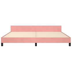 Acheter vidaXL Cadre de lit et tête de lit sans matelas rose 200x200cm velours