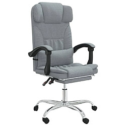 vidaXL Fauteuil de massage inclinable de bureau Gris clair Tissu