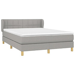 Avis Maison Chic Lit Adulte - Lit simple Lit à sommier tapissier avec matelas moelleux - Meuble de Chambre - Gris clair 140x190cm Tissu -MN34283