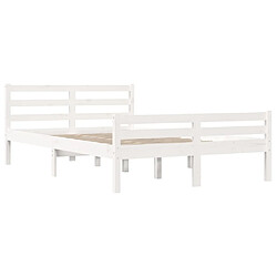 Acheter Maison Chic Lit Double - Cadre de lit,Structure du lit Contemporain Blanc Bois massif 135x190 cm -MN20938